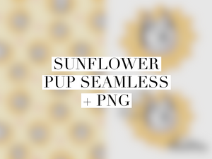Sunflower pup seamless + pngs